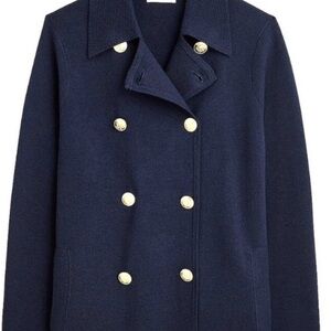 J Crew Women’s Size Large Navy Blue Warwick Sweater Blazer